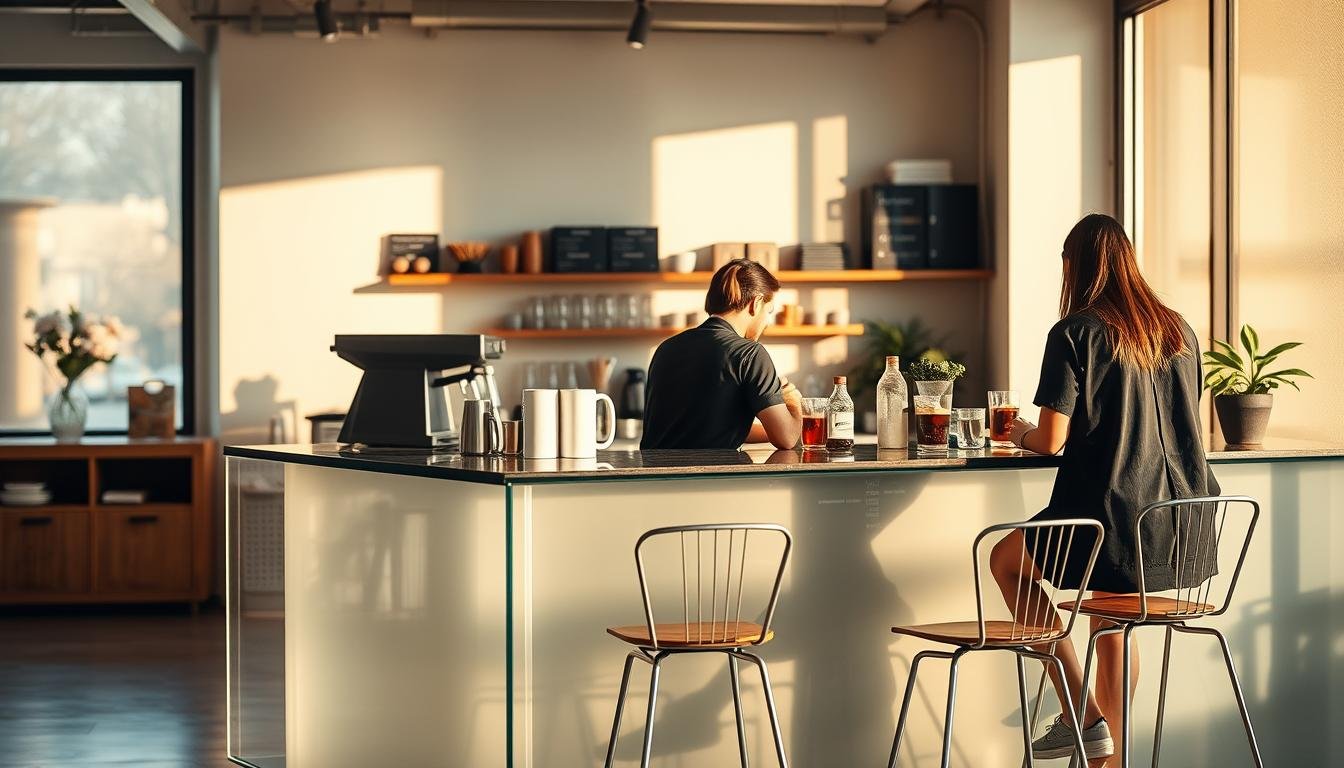 透明咖啡吧台設計 透明咖啡吧台設計