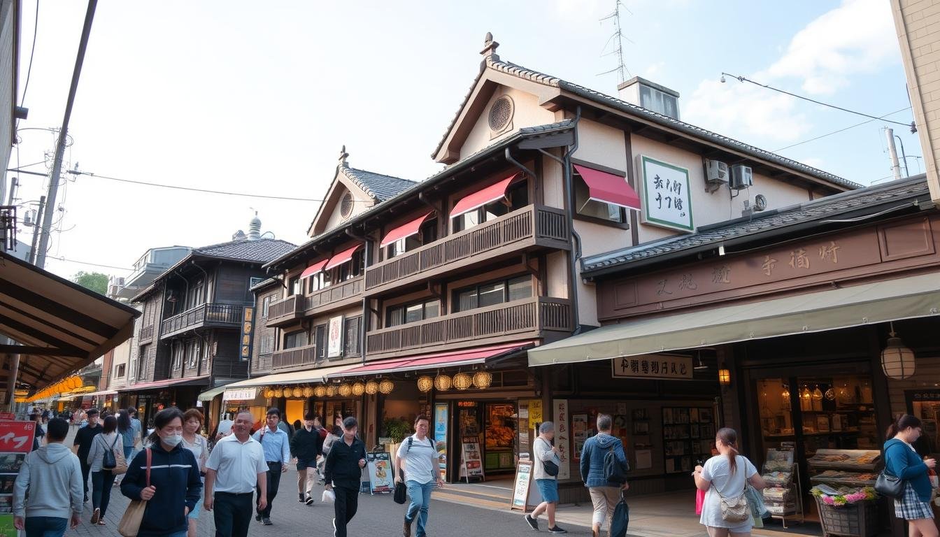 A bustling and vibrant shopping district in the heart of Takamatsu, Kagawa Prefecture, "Takamatsu Central Shopping Street" showcases the local charm and craftsmanship of Japan's Shikoku region. Capture the lively atmosphere as pedestrians stroll down the covered arcades, exploring a variety of traditional shops, boutiques, and eateries. Highlight the distinct architectural style of the two-story buildings, their façades adorned with intricate details and adorned with colorful awnings. Utilize a wide-angle lens to convey the expansive nature of the street, while keeping the focus on the intricate details and human activity that bring this vibrant shopping district to life. Imbue the scene with a warm, inviting glow to evoke the welcoming spirit of the Shikoku region. A bustling and vibrant shopping district in the heart of Takamatsu, Kagawa Prefecture, "Takamatsu Central Shopping Street" showcases the local charm and craftsmanship of Japan's Shikoku region. Capture the lively atmosphere as pedestrians stroll down the covered arcades, exploring a variety of traditional shops, boutiques, and eateries. Highlight the distinct architectural style of the two-story buildings, their façades adorned with intricate details and adorned with colorful awnings. Utilize a wide-angle lens to convey the expansive nature of the street, while keeping the focus on the intricate details and human activity that bring this vibrant shopping district to life. Imbue the scene with a warm, inviting glow to evoke the welcoming spirit of the Shikoku region.