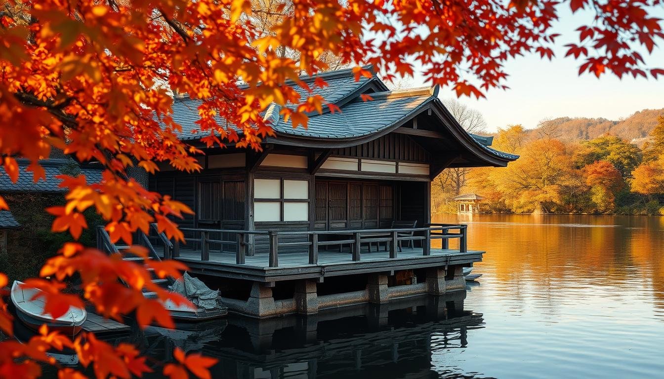 A charming, traditional Japanese boathouse nestled along the serene banks of a tranquil river. The sturdy, wooden structure is adorned with a distinctive, sloping roof, evoking the unique architectural style of the Ine region. Vibrant, seasonal foliage frames the scene, casting a warm, golden glow across the weathered walls and gently rippling water. A serene, contemplative atmosphere envelops the picturesque setting, inviting the viewer to pause and appreciate the timeless beauty of this enduring cultural legacy. A charming, traditional Japanese boathouse nestled along the serene banks of a tranquil river. The sturdy, wooden structure is adorned with a distinctive, sloping roof, evoking the unique architectural style of the Ine region. Vibrant, seasonal foliage frames the scene, casting a warm, golden glow across the weathered walls and gently rippling water. A serene, contemplative atmosphere envelops the picturesque setting, inviting the viewer to pause and appreciate the timeless beauty of this enduring cultural legacy.