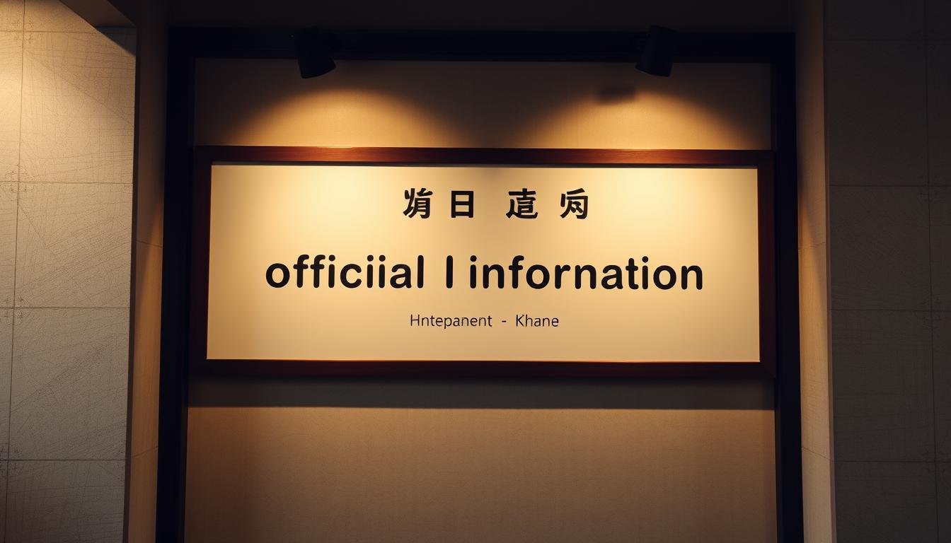 A neatly organized bulletin board displaying the official information address, set against a subtly textured background reminiscent of traditional Asian architecture. The address text should be legible yet understated, allowing the overall visual to convey a sense of authoritative yet welcoming guidance. Soft, indirect lighting casts a warm, inviting glow, creating an atmosphere of reliable and trustworthy information for independent travelers. The composition should balance simplicity and elegance, reflecting the "實用資訊與旅行禮儀" section of the article.