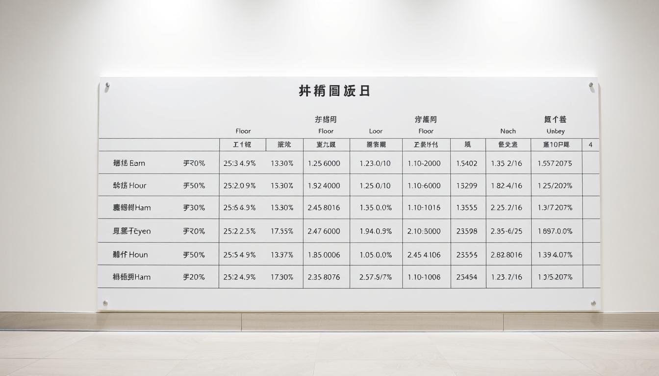 A neatly organized table showcasing the address, floor, and operating hours of various establishments, presented against a clean and minimalist background. The table has a modern, professional design with crisp lines and a subtle color palette, conveying a sense of practicality and efficiency. The lighting is soft and balanced, highlighting the key information without distracting from the overall composition. The camera angle is slightly elevated, allowing the viewer to easily scan the table and extract the relevant details. The atmosphere is one of simplicity and functionality, perfectly suited to illustrate the "必吃清單速覽" section of the article.