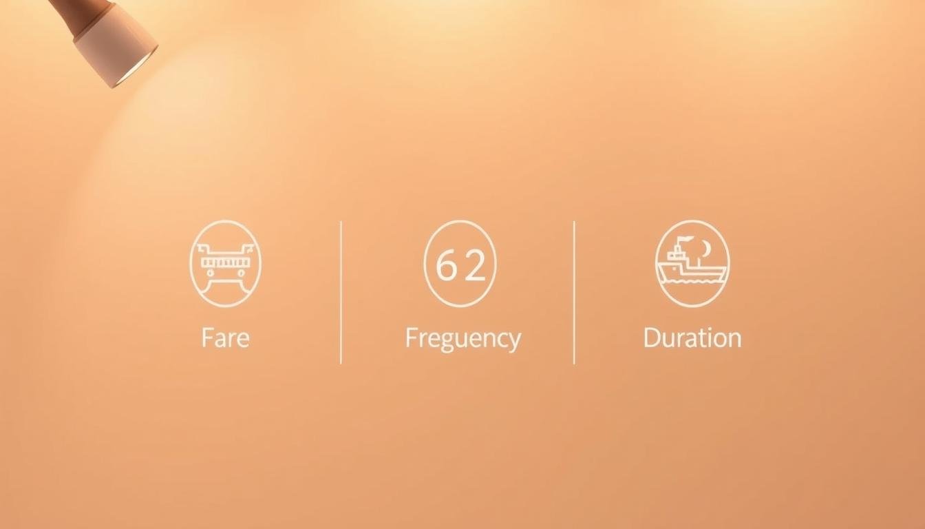 A pristine, well-designed infographic showcasing the key details of the Hongkong ferry service. The background is a warm, muted gradient, lending a sense of sophistication. In the foreground, a series of clean, minimalist icons representing the fare, frequency, and duration of the ferry rides. The icons are positioned neatly, with crisp, legible typography providing the numerical values. The overall layout is balanced and visually appealing, drawing the viewer's attention to the essential information. Soft, directional lighting emanates from the top left, creating subtle shadows and depth. The entire scene conveys a modern, efficient, and user-friendly ferry experience. A pristine, well-designed infographic showcasing the key details of the Hongkong ferry service. The background is a warm, muted gradient, lending a sense of sophistication. In the foreground, a series of clean, minimalist icons representing the fare, frequency, and duration of the ferry rides. The icons are positioned neatly, with crisp, legible typography providing the numerical values. The overall layout is balanced and visually appealing, drawing the viewer's attention to the essential information. Soft, directional lighting emanates from the top left, creating subtle shadows and depth. The entire scene conveys a modern, efficient, and user-friendly ferry experience.