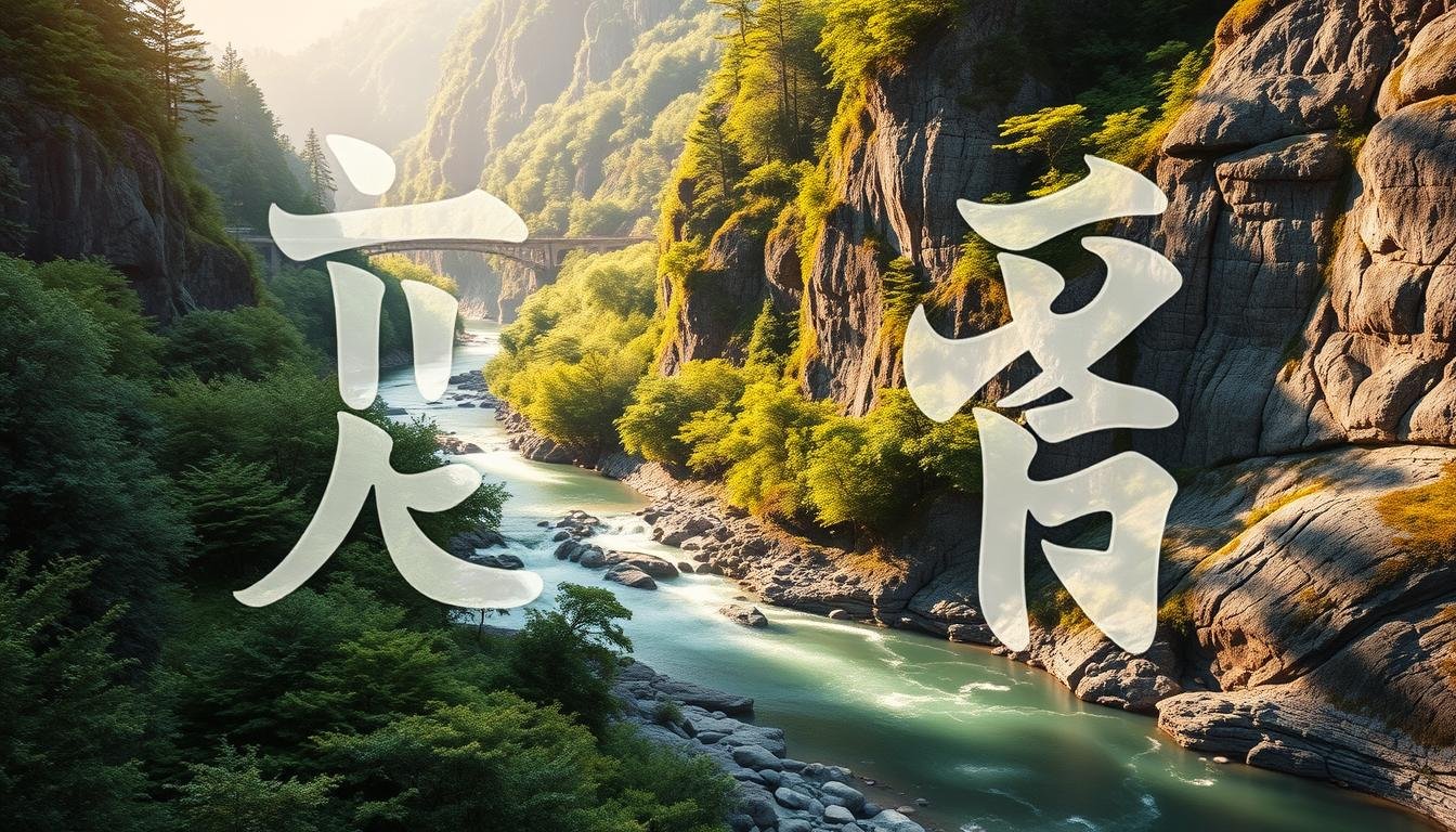 A serene landscape of the majestic Takachihokyo Gorge in Japan, with the character "穗" prominently featured. The scene showcases the lush, verdant foliage and the tranquil flow of the river winding through the steep, rocky cliffs. Soft, warm lighting illuminates the "穗" character, casting intricate shadows that dance across the surface. The composition captures the essence of the gorge's natural beauty, inviting the viewer to explore its hidden wonders. The mood is one of wonder and contemplation, drawing the eye to the symbolic "穗" that represents the essence of this captivating natural wonder.