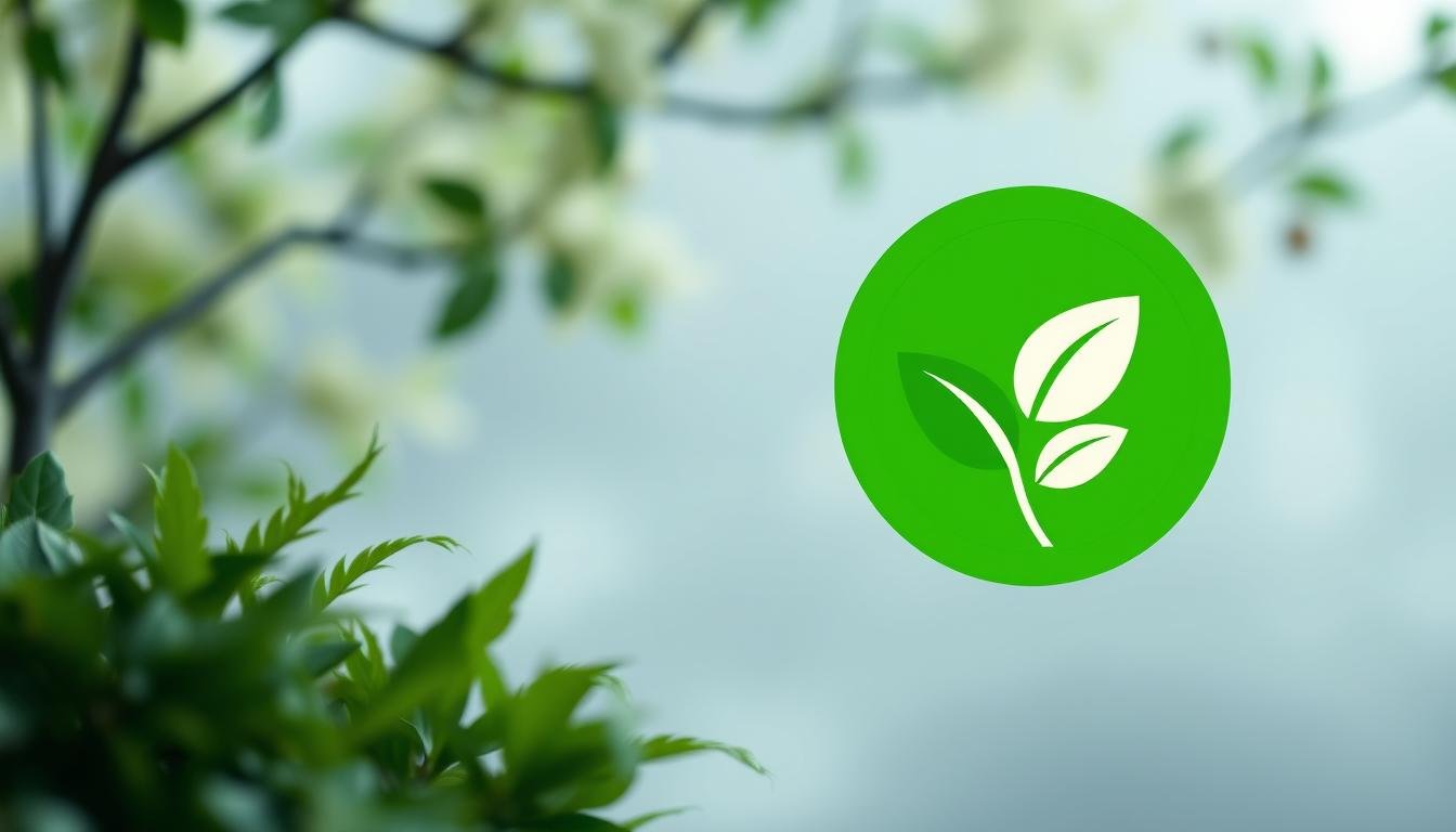 A vibrant green icon representing carbon-neutral travel, featuring a minimalist design with a leaf motif. The icon is set against a backdrop of a serene, nature-inspired environment, with soft lighting and a muted color palette that evokes a sense of tranquility and environmental consciousness. The icon is positioned prominently, conveying the importance of sustainable travel practices in Hong Kong. The overall composition is clean, modern, and visually striking, making it an ideal illustration for the "Green Travel Guide and Hong Kong Practices" article section.