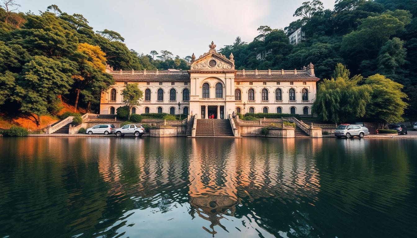 A majestic stone structure nestled in lush greenery, the Bishop Hill Reservoir stands as a testament to Hong Kong's storied past. Bathed in warm, golden light, the building's intricate details and weathered facade evoke a sense of timeless elegance. The tranquil reflection of the reservoir's calm waters adds to the serene atmosphere, inviting viewers to step back in time and immerse themselves in the rich history embodied by this architectural gem. Captured from a low, angled perspective, the image emphasizes the grand scale and enduring grandeur of this historic landmark, perfectly capturing the essence of Hong Kong's revered historical architecture. A majestic stone structure nestled in lush greenery, the Bishop Hill Reservoir stands as a testament to Hong Kong's storied past. Bathed in warm, golden light, the building's intricate details and weathered facade evoke a sense of timeless elegance. The tranquil reflection of the reservoir's calm waters adds to the serene atmosphere, inviting viewers to step back in time and immerse themselves in the rich history embodied by this architectural gem. Captured from a low, angled perspective, the image emphasizes the grand scale and enduring grandeur of this historic landmark, perfectly capturing the essence of Hong Kong's revered historical architecture.