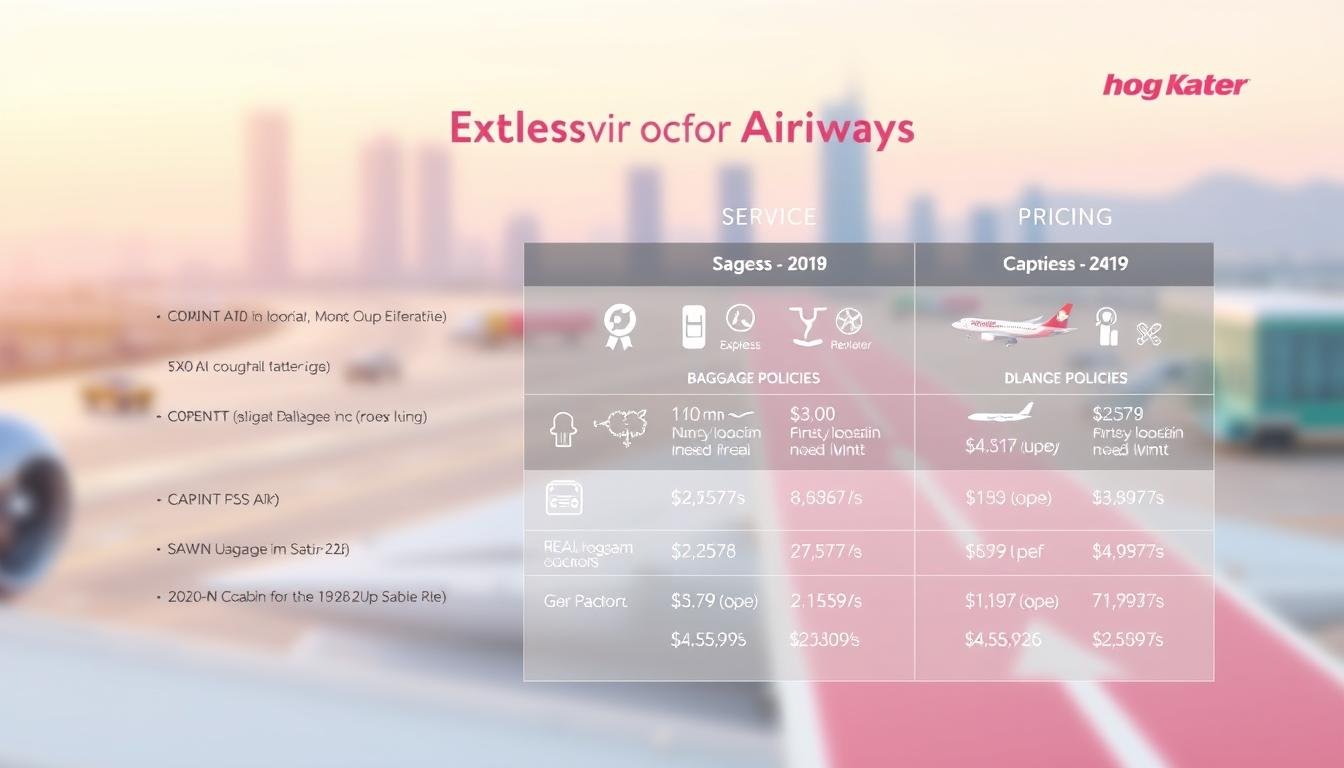 A modern, well-designed infographic showcasing the service and pricing comparison of Hong Kong Express Airways. The foreground features clean, legible typography contrasting against a soft, pastel-toned color scheme. The middle ground displays detailed icons and data visualizations highlighting key service features, flight schedules, baggage policies, and price ranges for different cabin classes. The background creates a sense of depth with blurred city skyline and airport terminal silhouettes, conveying the air travel context. The overall mood is informative yet visually appealing, striking a balance between analytical clarity and aesthetic sensibility. A modern, well-designed infographic showcasing the service and pricing comparison of Hong Kong Express Airways. The foreground features clean, legible typography contrasting against a soft, pastel-toned color scheme. The middle ground displays detailed icons and data visualizations highlighting key service features, flight schedules, baggage policies, and price ranges for different cabin classes. The background creates a sense of depth with blurred city skyline and airport terminal silhouettes, conveying the air travel context. The overall mood is informative yet visually appealing, striking a balance between analytical clarity and aesthetic sensibility.