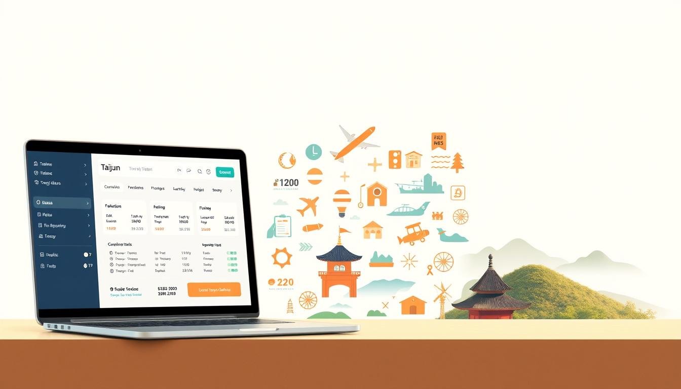 A detailed illustration of the online tools and strategies for booking efficient flights to Jeju Island from Taiwan. Set against a minimalist background, the foreground features an intuitive flight booking interface with clear search options, price comparisons, and intuitive navigation. In the middle ground, a collage of travel icons and symbols representing the key considerations - flight duration, layovers, airline ratings, and budget-friendly deals. The background subtly evokes the scenic island landscapes of Jeju, hinting at the ultimate travel destination. Warm, natural lighting and a clean, contemporary aesthetic convey a sense of pragmatic utility and travel planning expertise. A detailed illustration of the online tools and strategies for booking efficient flights to Jeju Island from Taiwan. Set against a minimalist background, the foreground features an intuitive flight booking interface with clear search options, price comparisons, and intuitive navigation. In the middle ground, a collage of travel icons and symbols representing the key considerations - flight duration, layovers, airline ratings, and budget-friendly deals. The background subtly evokes the scenic island landscapes of Jeju, hinting at the ultimate travel destination. Warm, natural lighting and a clean, contemporary aesthetic convey a sense of pragmatic utility and travel planning expertise.