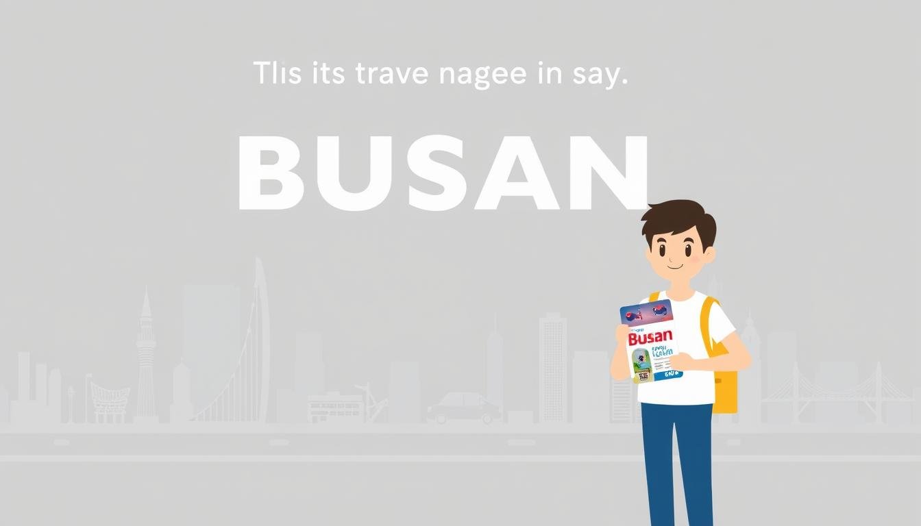 A modern, minimalist illustration showcasing the effective use of a Busan travel pass. In the foreground, a stylized character stands in front of a cityscape, holding the pass confidently. The middle ground features various Busan landmarks and attractions, representing the free and discounted access granted by the pass. The background is a muted, gradient-based urban environment, emphasizing the convenience and cost-saving benefits of the pass. The overall aesthetic is clean, sophisticated, and inviting, highlighting the practical and efficient nature of the Busan travel pass system.