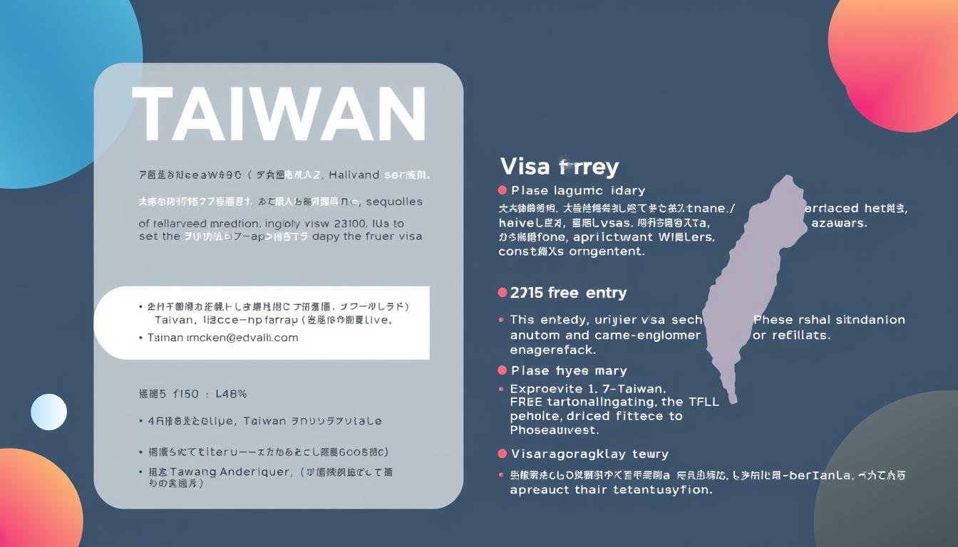 A sleek, minimalist infographic showcasing the Taiwan visa-free entry conditions. The layout features a clean, modern aesthetic with a balance of text and visual elements. The typography is crisp and legible, highlighting the key details in a clear hierarchy. Vibrant yet muted color tones create a professional, informative atmosphere. Subtle gradients and abstract geometric shapes frame the content, guiding the viewer's eye. The overall composition strikes a balance between informative and visually appealing, making it an ideal illustration for the "Visa-free Policy and Latest News on Thailand Visa" section. A sleek, minimalist infographic showcasing the Taiwan visa-free entry conditions. The layout features a clean, modern aesthetic with a balance of text and visual elements. The typography is crisp and legible, highlighting the key details in a clear hierarchy. Vibrant yet muted color tones create a professional, informative atmosphere. Subtle gradients and abstract geometric shapes frame the content, guiding the viewer's eye. The overall composition strikes a balance between informative and visually appealing, making it an ideal illustration for the "Visa-free Policy and Latest News on Thailand Visa" section.