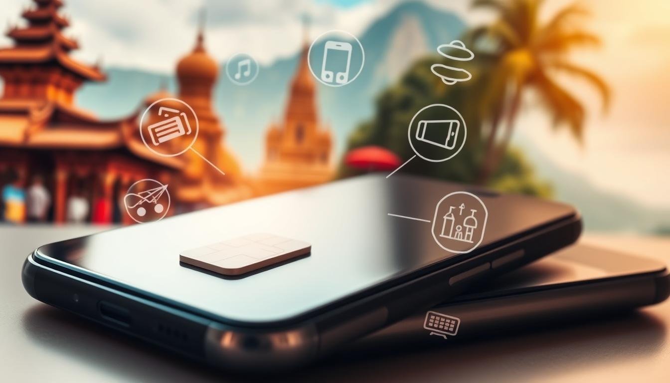 A sleek, modern smartphone with a SIM card slot prominently displayed, surrounded by various mobile network icons and symbols. The device is set against a blurred background of international travel destinations, such as ancient temples, bustling streets, and lush landscapes, conveying the idea of global connectivity and the importance of reliable mobile internet access for seamless exploration. The image is bathed in a warm, inviting color palette, creating a sense of adventure and exploration. Soft, diffused lighting illuminates the scene, highlighting the smartphone's details and the vibrant, yet serene, atmosphere. A sleek, modern smartphone with a SIM card slot prominently displayed, surrounded by various mobile network icons and symbols. The device is set against a blurred background of international travel destinations, such as ancient temples, bustling streets, and lush landscapes, conveying the idea of global connectivity and the importance of reliable mobile internet access for seamless exploration. The image is bathed in a warm, inviting color palette, creating a sense of adventure and exploration. Soft, diffused lighting illuminates the scene, highlighting the smartphone's details and the vibrant, yet serene, atmosphere.
