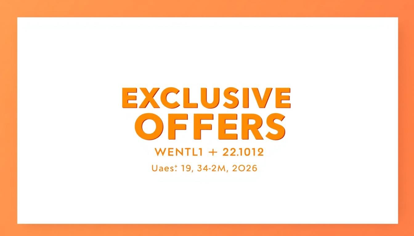 A vibrant, minimalist design showcasing a promotional banner for exclusive offers and event dates. The banner is positioned centrally, framed by a clean, white background. The design features a sleek, modern typography in an eye-catching color palette, possibly warm tones like orange or yellow, to create a sense of energy and excitement. The layout is well-balanced, with ample negative space to draw attention to the key information. Subtle graphic elements, such as geometric shapes or abstract patterns, may be incorporated to enhance the visual interest without distracting from the primary content. The overall aesthetic should convey a sense of professionalism, attention to detail, and a celebration of the special offers and events. A vibrant, minimalist design showcasing a promotional banner for exclusive offers and event dates. The banner is positioned centrally, framed by a clean, white background. The design features a sleek, modern typography in an eye-catching color palette, possibly warm tones like orange or yellow, to create a sense of energy and excitement. The layout is well-balanced, with ample negative space to draw attention to the key information. Subtle graphic elements, such as geometric shapes or abstract patterns, may be incorporated to enhance the visual interest without distracting from the primary content. The overall aesthetic should convey a sense of professionalism, attention to detail, and a celebration of the special offers and events.