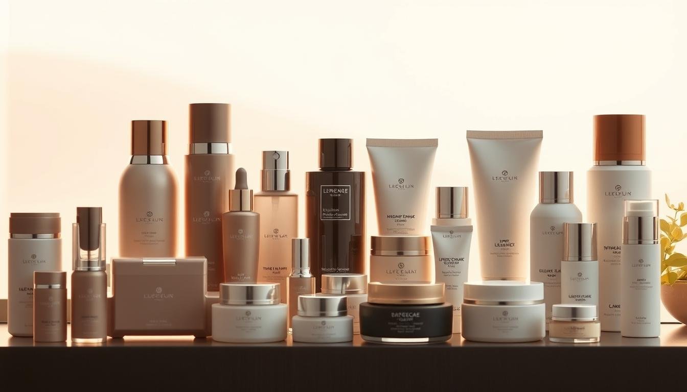 An elegant collection of classic Korean beauty brands alongside their newest innovations, captured in a refined, minimalist style. The foreground showcases an array of sleek, high-end cosmetic packaging in muted tones, with clean lines and subtle accents. The middle ground features a selection of best-selling skin care products, each with its own distinct character. The background is a soft, hazy gradient, lending a sense of sophistication and calm. Warm, natural lighting casts a subtle glow, highlighting the premium textures and materials. The overall atmosphere conveys a sense of timeless sophistication and the effortless blending of traditional and contemporary aesthetics. An elegant collection of classic Korean beauty brands alongside their newest innovations, captured in a refined, minimalist style. The foreground showcases an array of sleek, high-end cosmetic packaging in muted tones, with clean lines and subtle accents. The middle ground features a selection of best-selling skin care products, each with its own distinct character. The background is a soft, hazy gradient, lending a sense of sophistication and calm. Warm, natural lighting casts a subtle glow, highlighting the premium textures and materials. The overall atmosphere conveys a sense of timeless sophistication and the effortless blending of traditional and contemporary aesthetics.